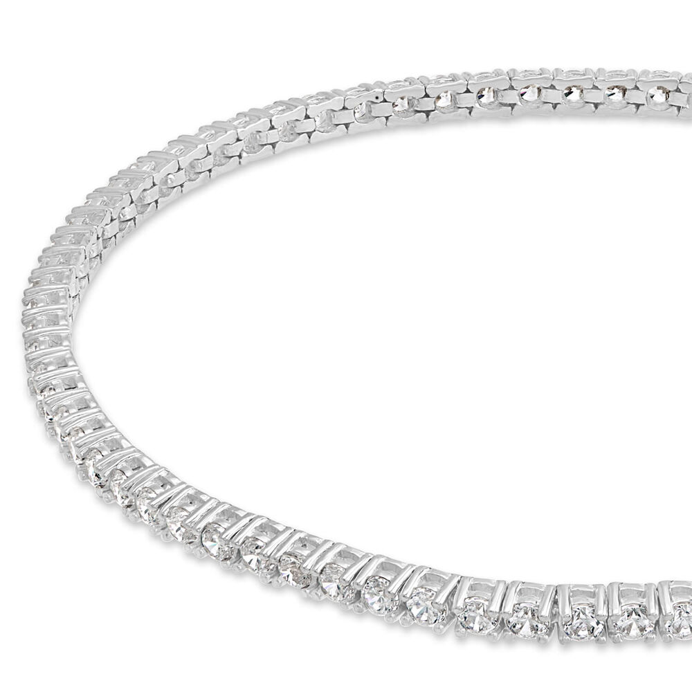 9ct White Gold Cubic Zirconia Tennis Bracelet