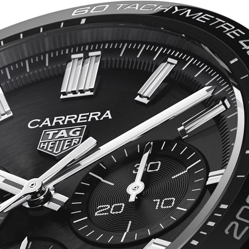 Pre-Owned TAG Heuer Carrera Chronograph 44mm Black Dial Stainless Steel Bracelet Watch