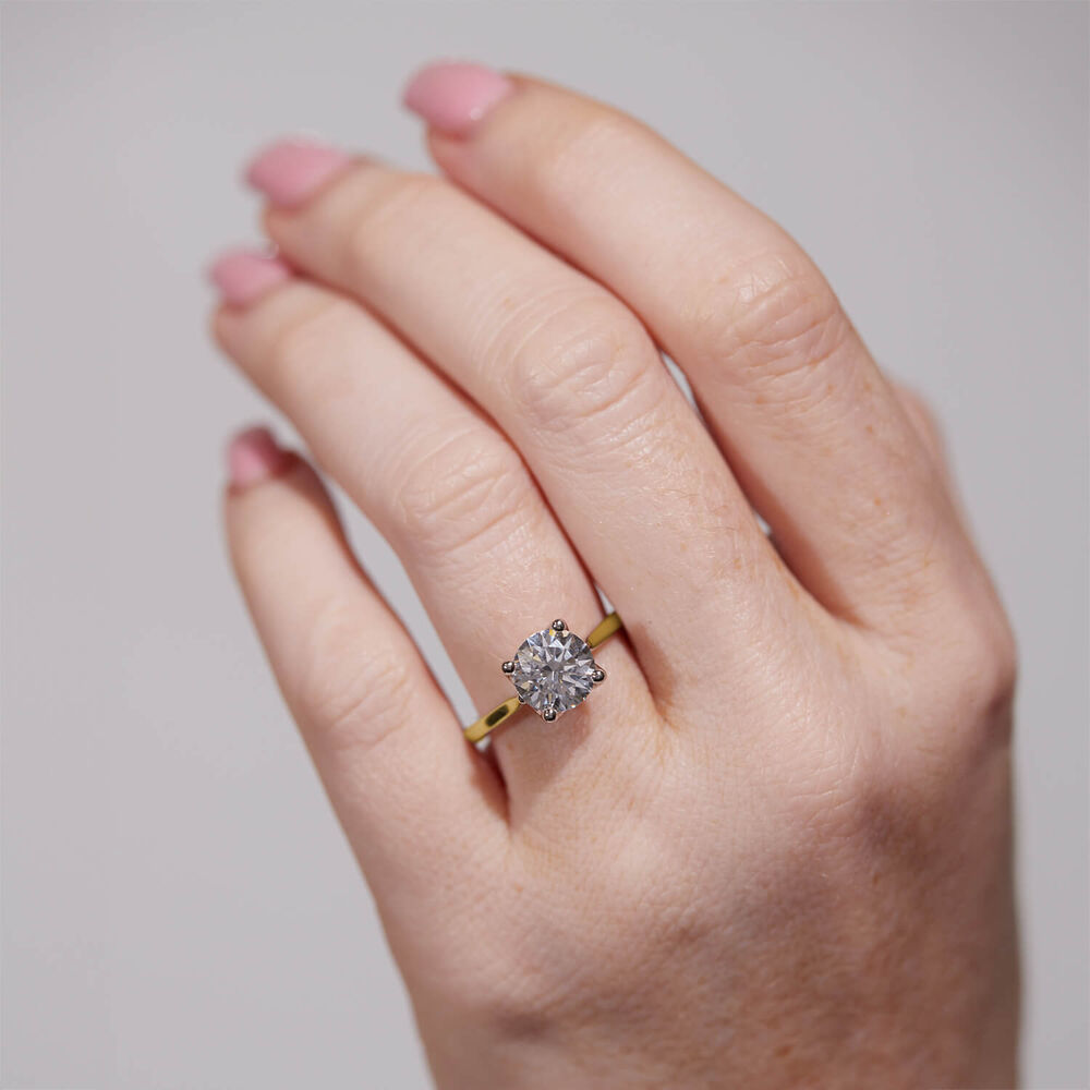 Born 18ct Yellow Gold 2.00ct Lab Grown Round Solitaire Diamond Ring image number 4