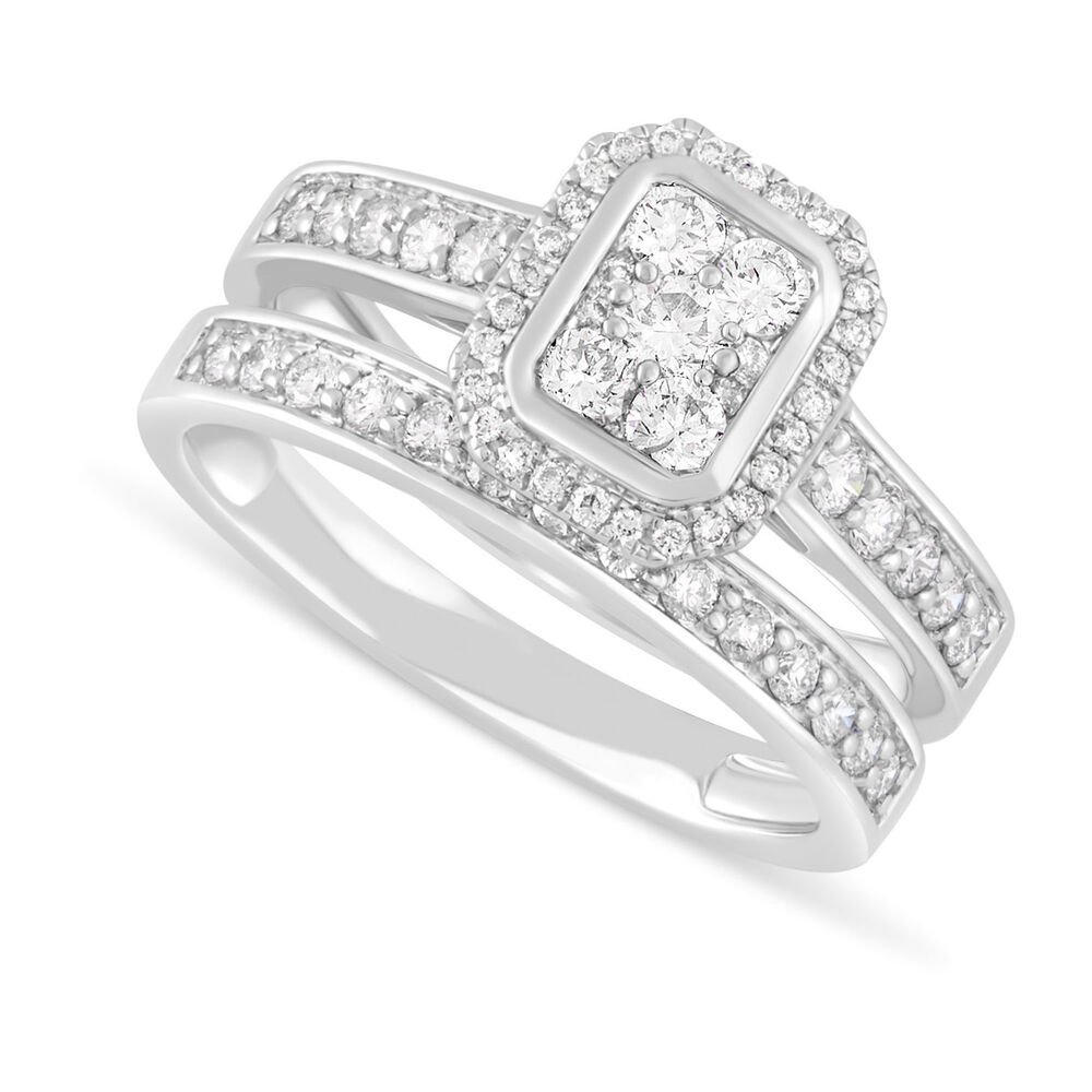 Mystere 18ct White Gold 0.50 Carat Diamond Cluster Engagement Ring image number 4