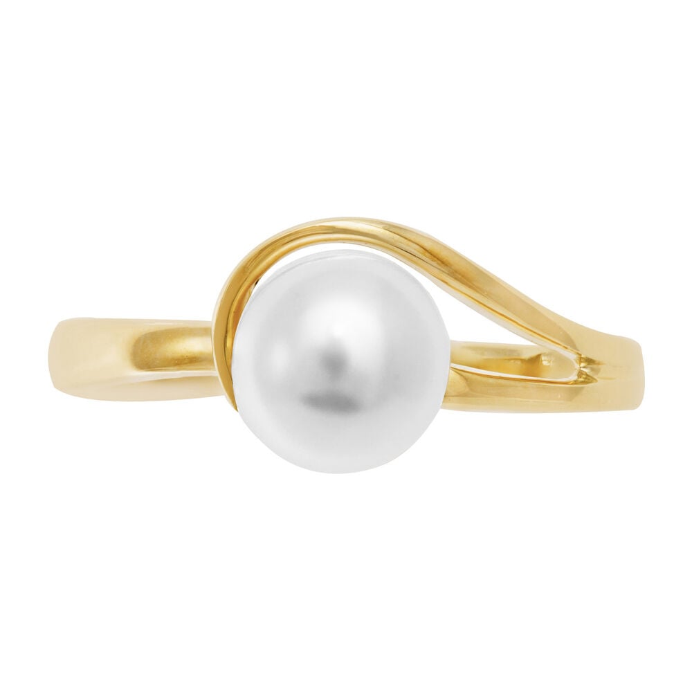 9ct Gold Freshwater Cultured Pearl Open Loop Ring image number 1