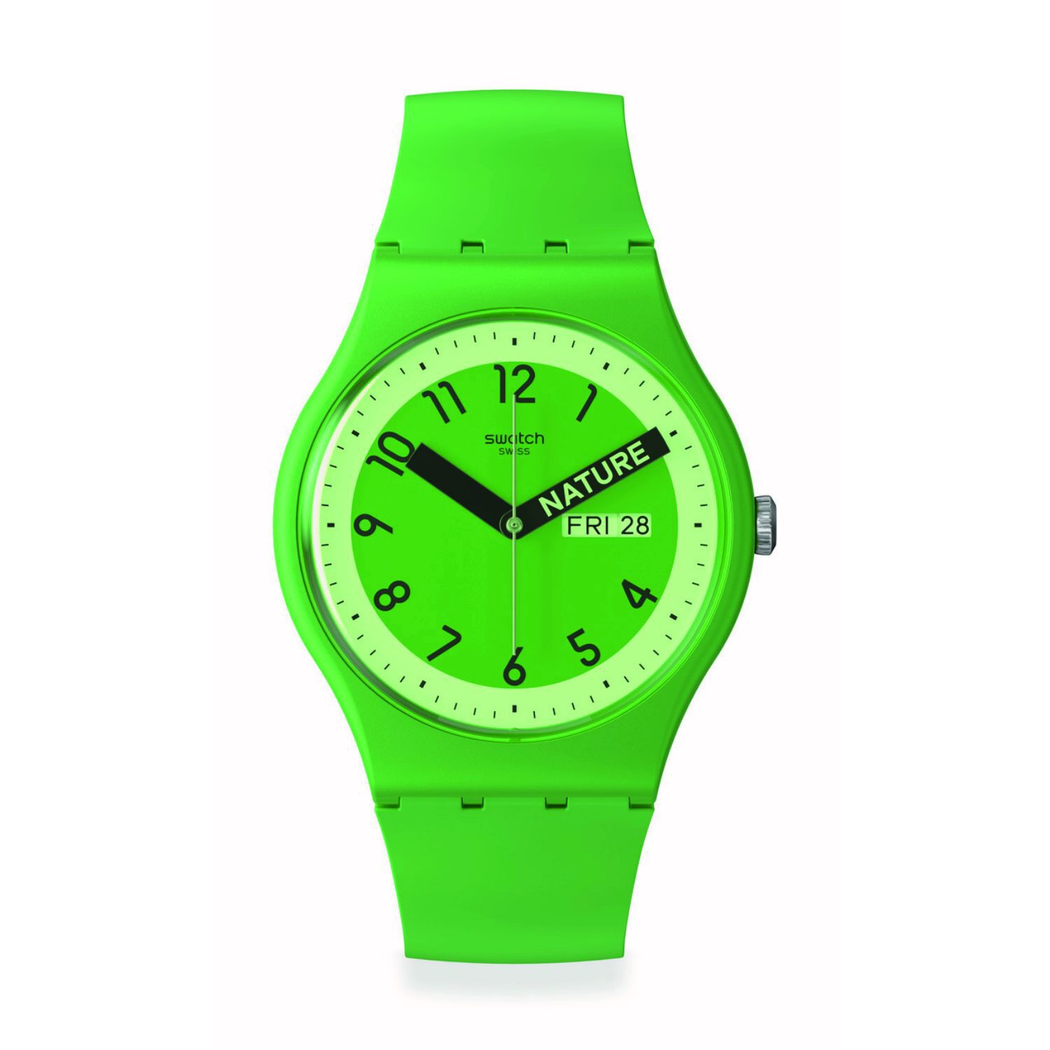 Swatch Proudly Green 41mm Green Dial Strap Watch