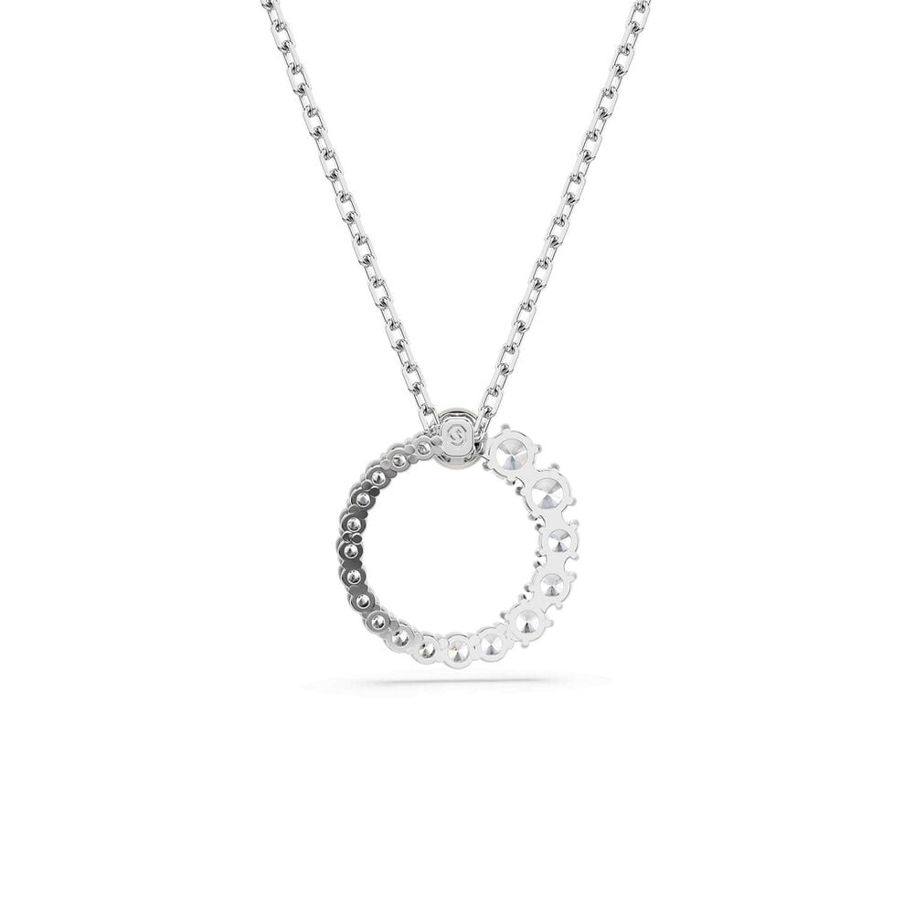 Swarovski Matrix Crystals & Cubic Zirconia & Crystal Pearl Rhodium Plated Circle Pendant
