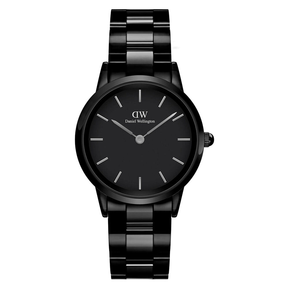 Daniel Wellington Iconic Link Ceramic 32mm Black Dial Black Case Bracelet Watch