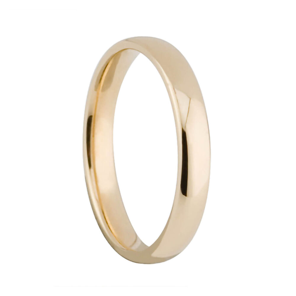 Ladies' 18ct gold 3mm classic court wedding band image number 0