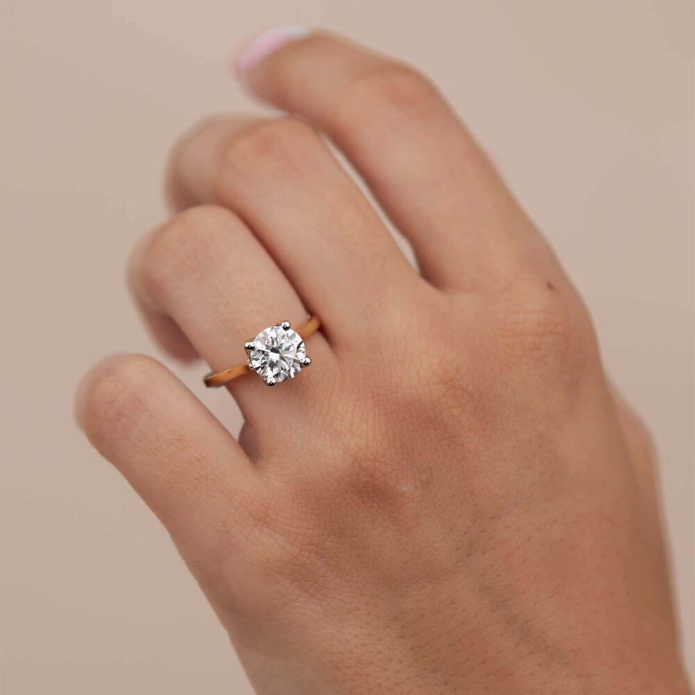 Born 18ct Yellow Gold 2.00ct Lab Grown Round Solitaire Diamond Ring image number 7