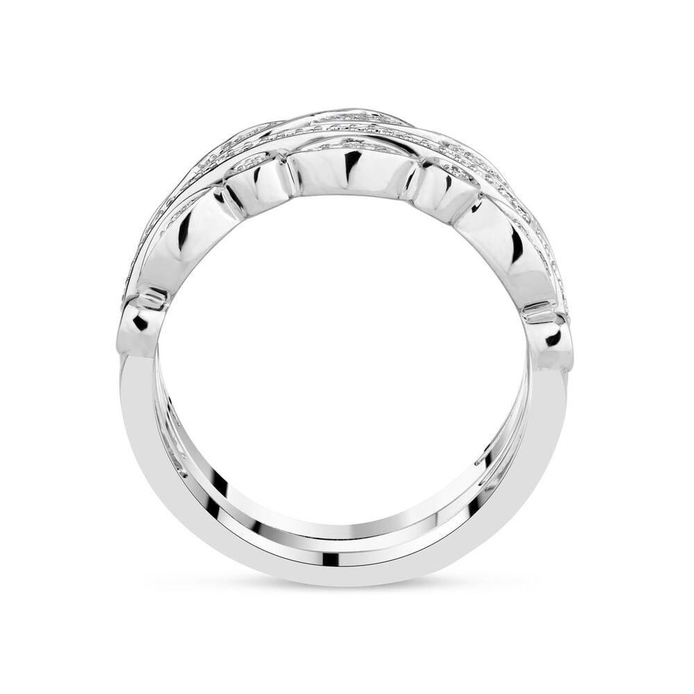 9ct White Gold 0.15ct Diamond Ring Stack image number 6
