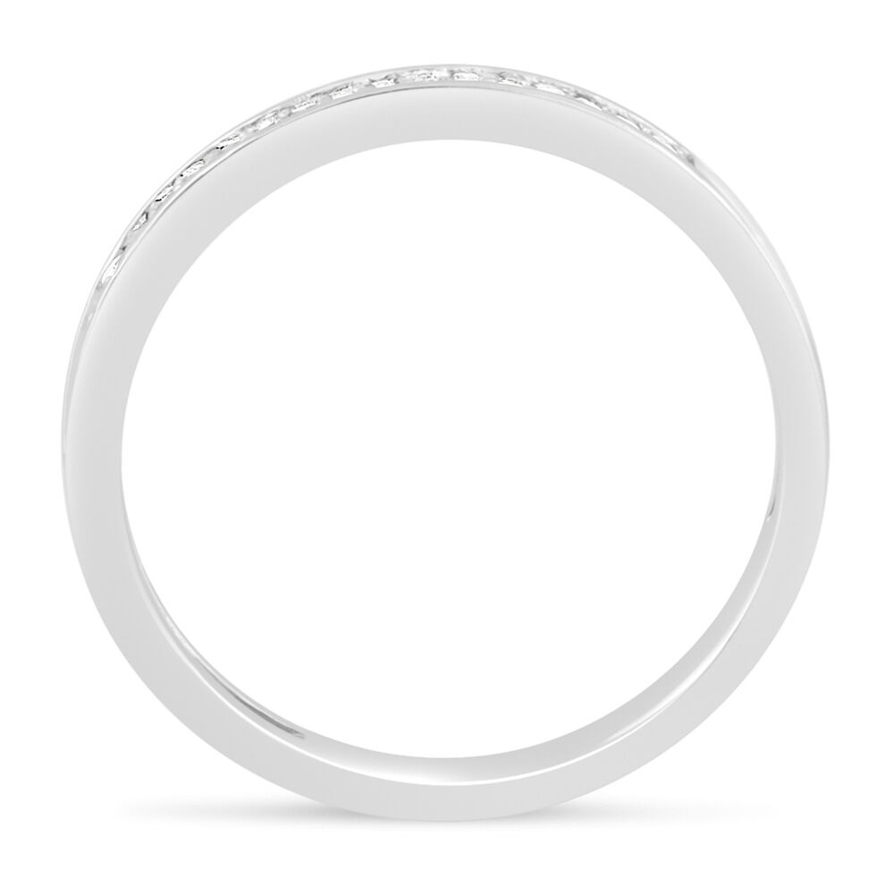 Mystere Ladies' 18ct White Gold Diamond 2.1mm Wedding Ring image number 2