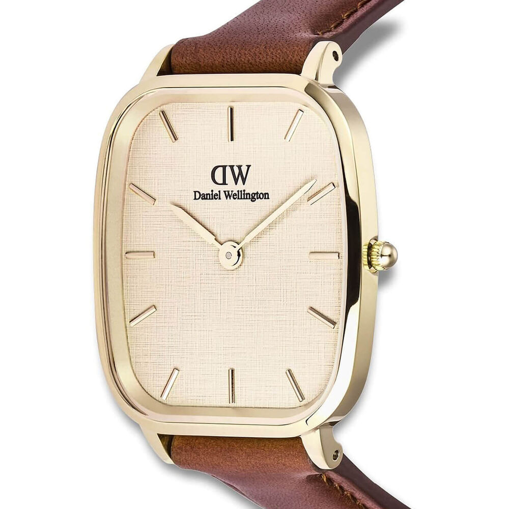 Daniel Wellington Vintage St Mawes Gold 32x36.3mm Dial Brown Leather Strap Watch image number 1