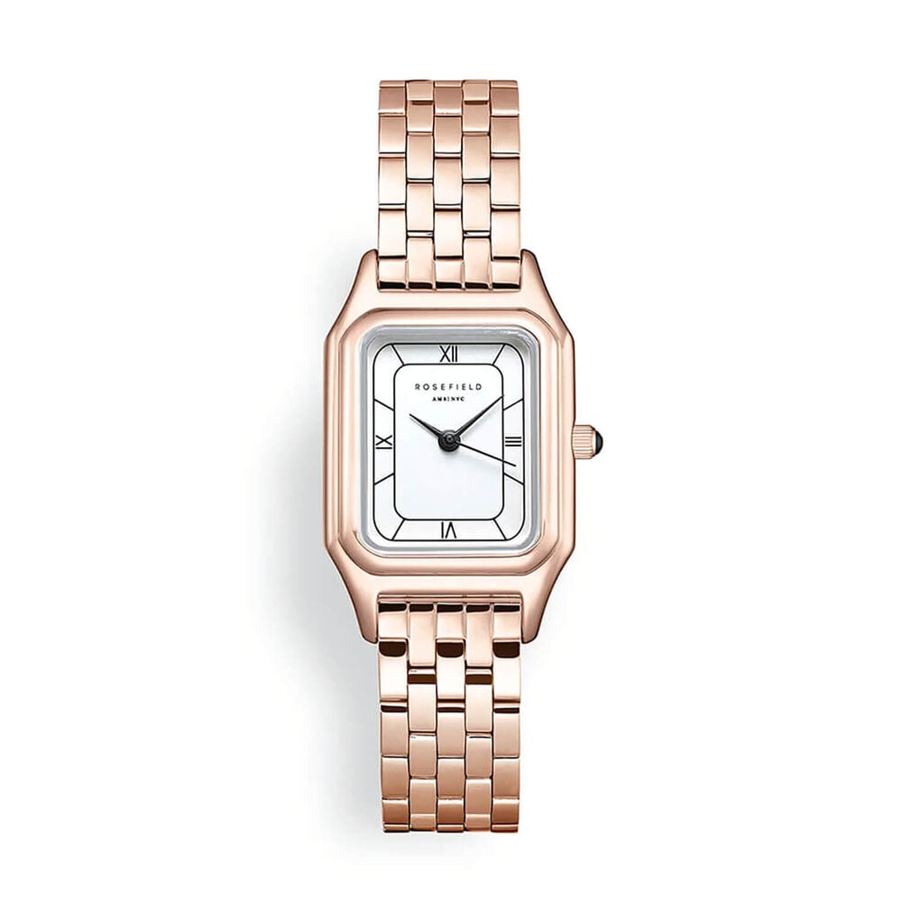 Rosefield Ivy 21x26mm White Dial Rose Gold Tone Stainless Steel Bracelet Watch