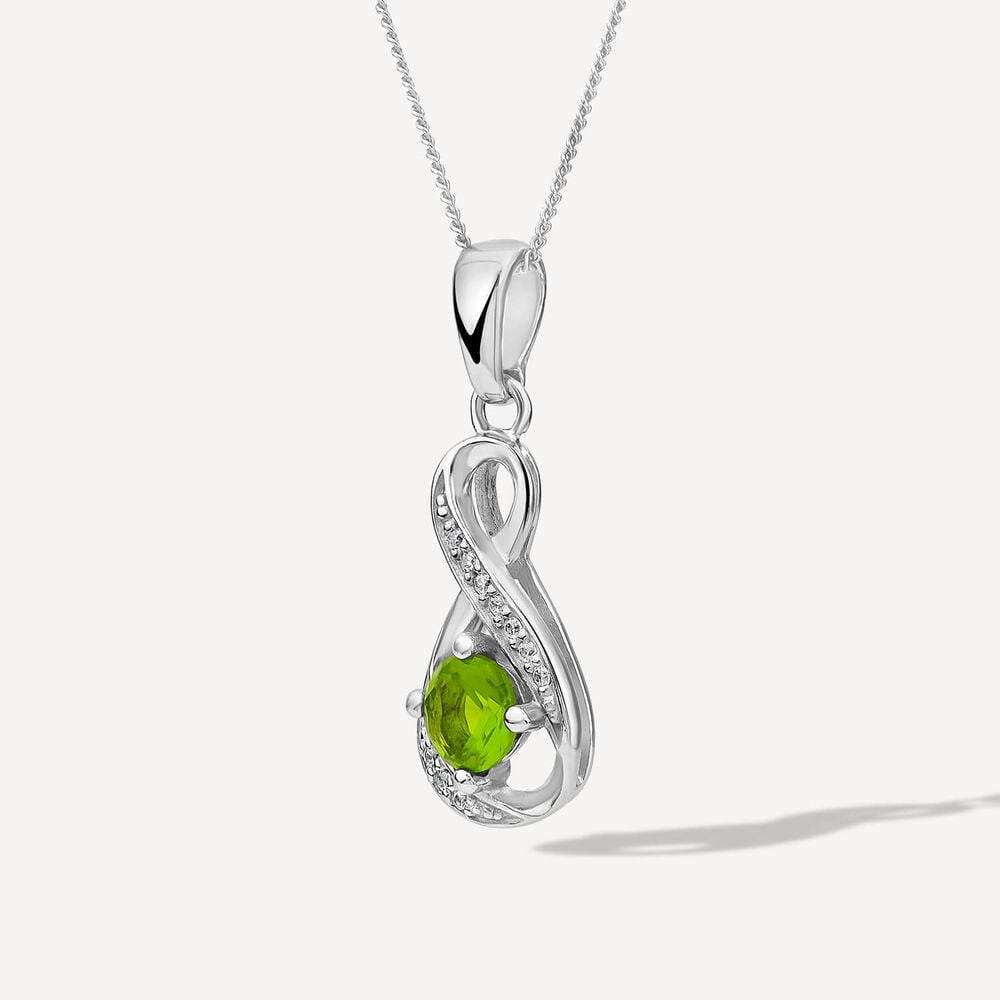 Sterling Silver and Cubic Zirconia August Birthstone Pendant (Chain Included)