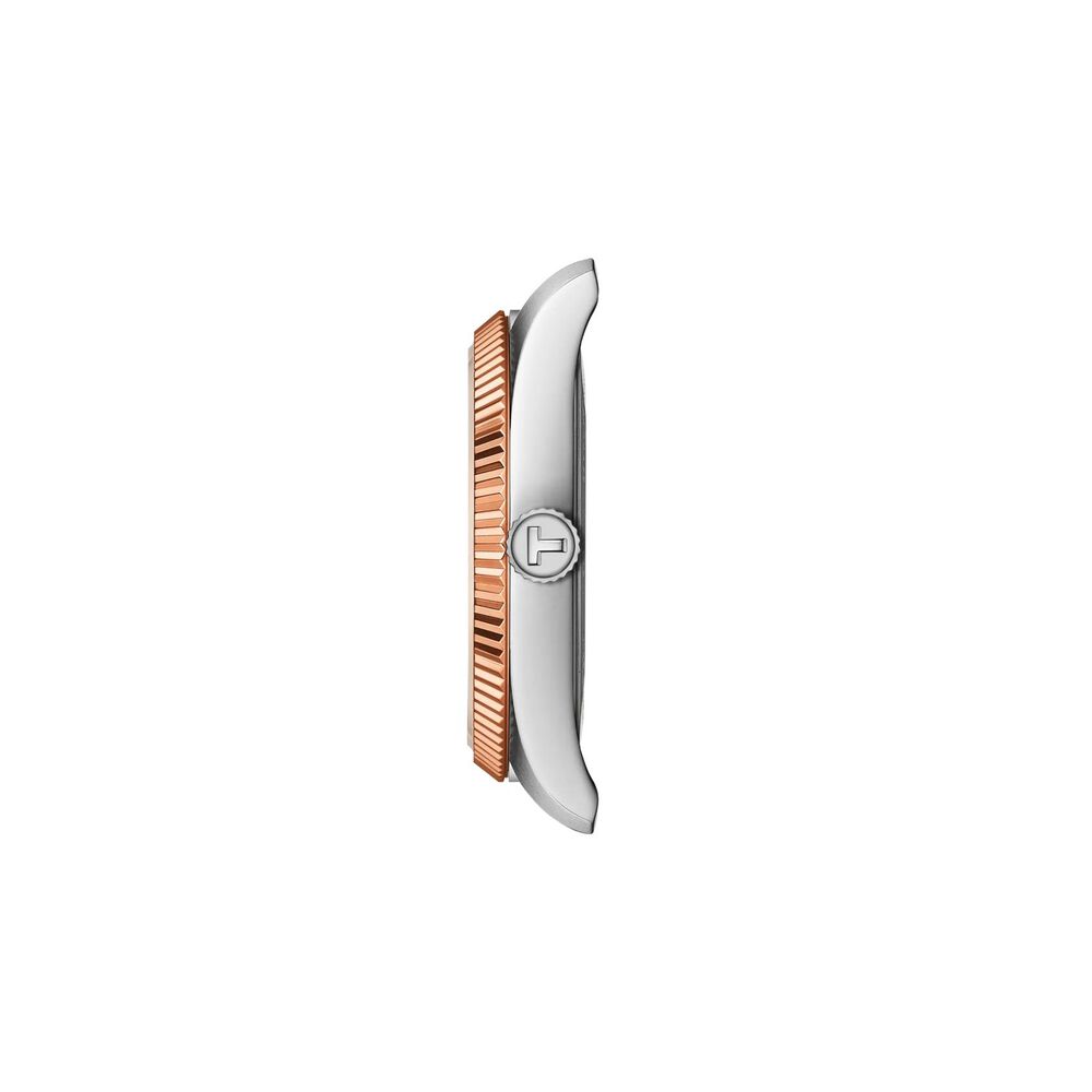 Tissot Ballade 34mm Silver Dial Rose Gold PVD Steel Bracelet Watch