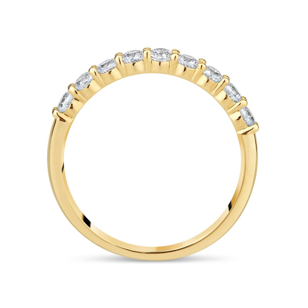 9ct Yellow Gold Nine Stone Cubic Zirconia Eternity Ring image number 2