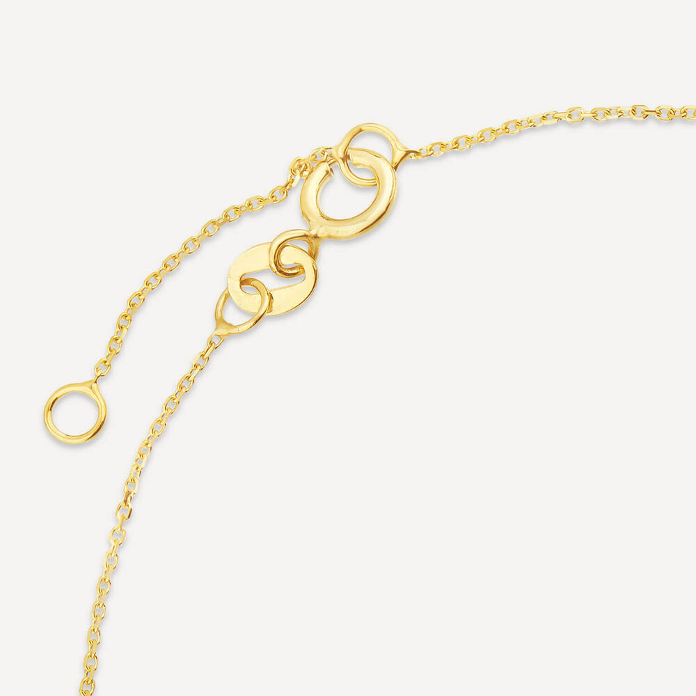 9ct Yellow Gold Polished Disc & Aventurine Verde Green Pebble Bracelet image number 3