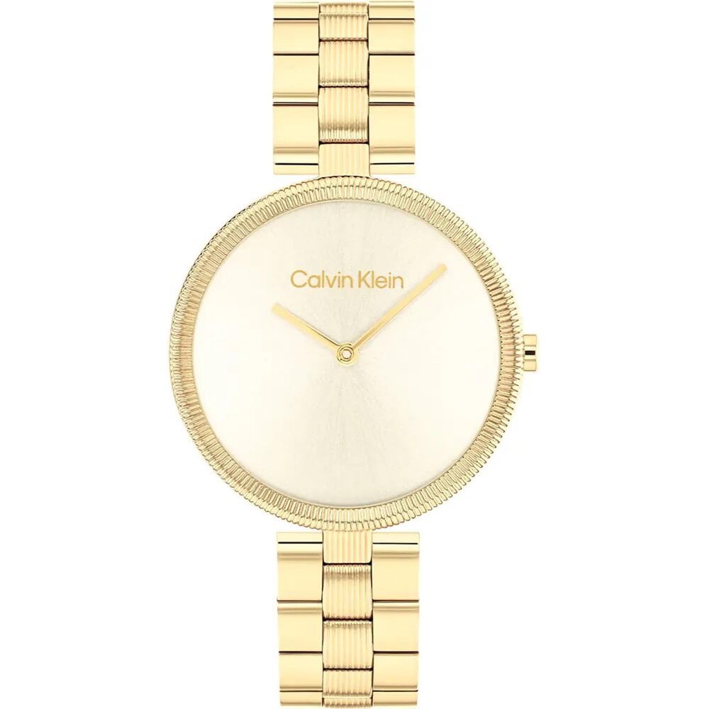 Calvin Klein 32mm Yellow Gold Dial Steel Bracelet Watch