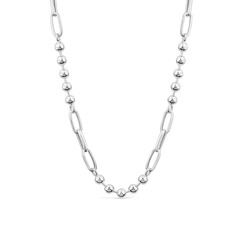 Sterling Silver Ball & Paperlink Necklet