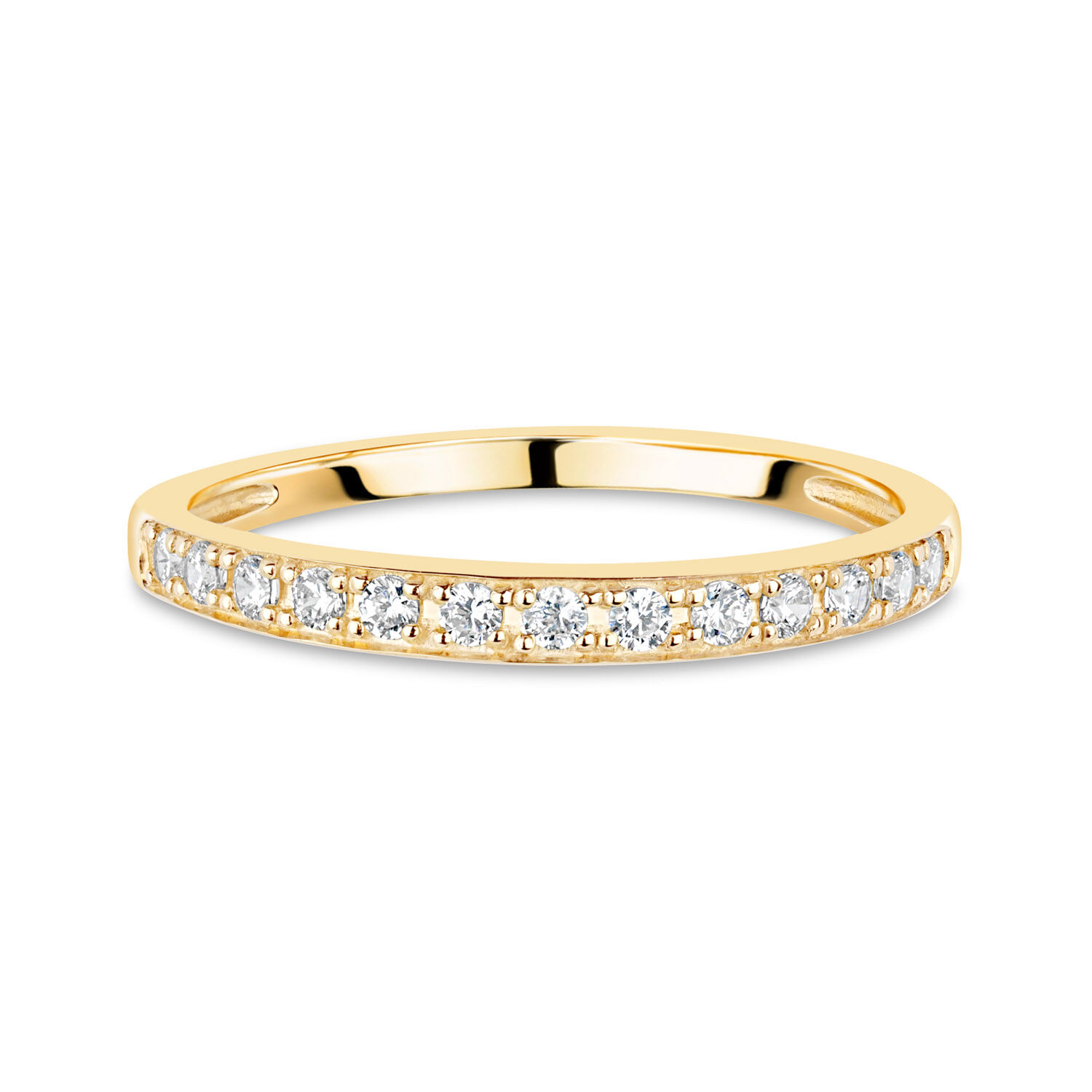 Cubic zirconia eternity rings yellow gold top