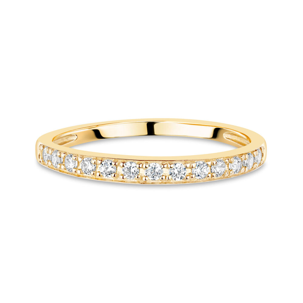 9ct Yellow Gold Pave Set Cubic Zirconia Eternity Ring image number 4