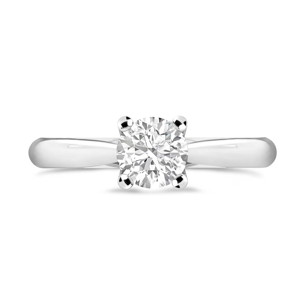 Platinum 1.00ct Round Diamond Orchid Setting Ring
