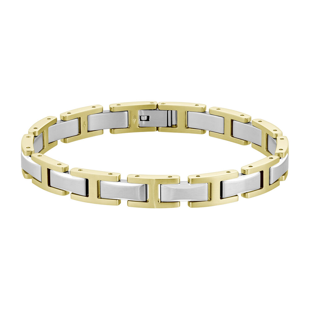 BOSS Nolan Two Tone Gold Stainless Steel H-Link Bracelet