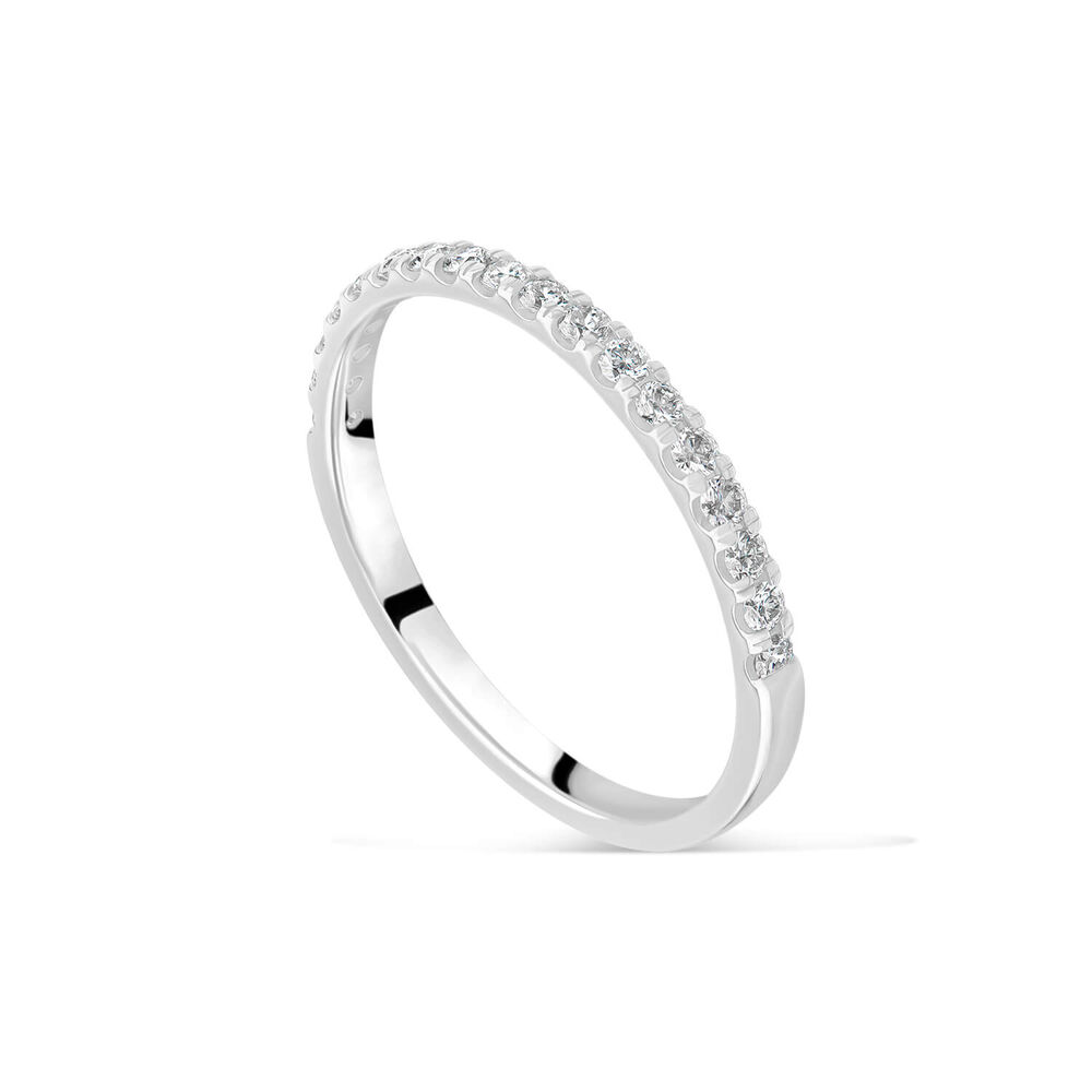 Platinum 1.7mm 0.20ct Diamond Split Claw Wedding Ring