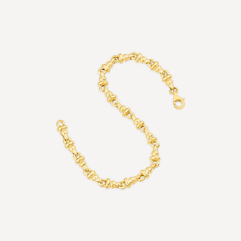 9ct Yellow Gold Polished Dumbbell Bracelet image number 3
