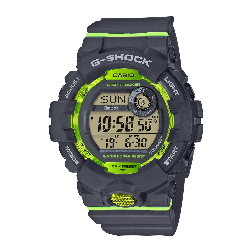 Casio G-Shock Green & Black Digital Dial Black Strap Watch image number 0