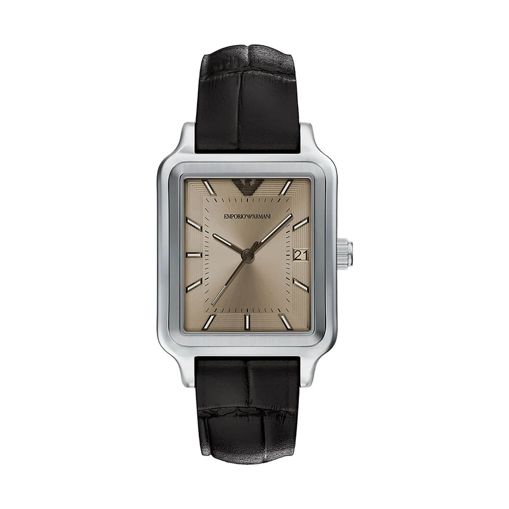 Emporio Armani Diego 32x48mm Brown Dial Brown Leather Strap Watch