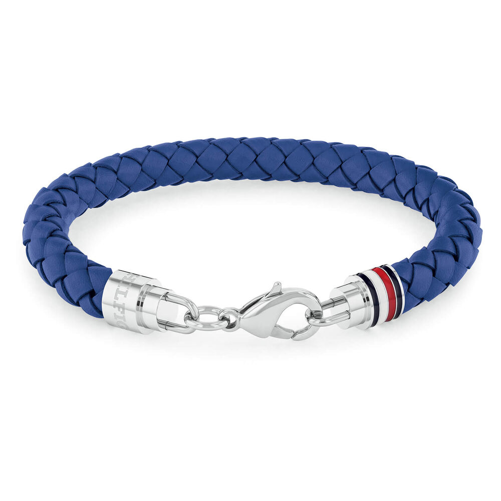 Tommy Hilfiger Iconic Blue Braided Leather Bracelet