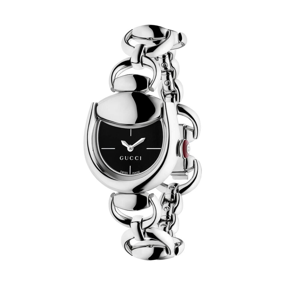 Gucci Horsebit 27x25mm Black Dial Steel Bracelet Watch