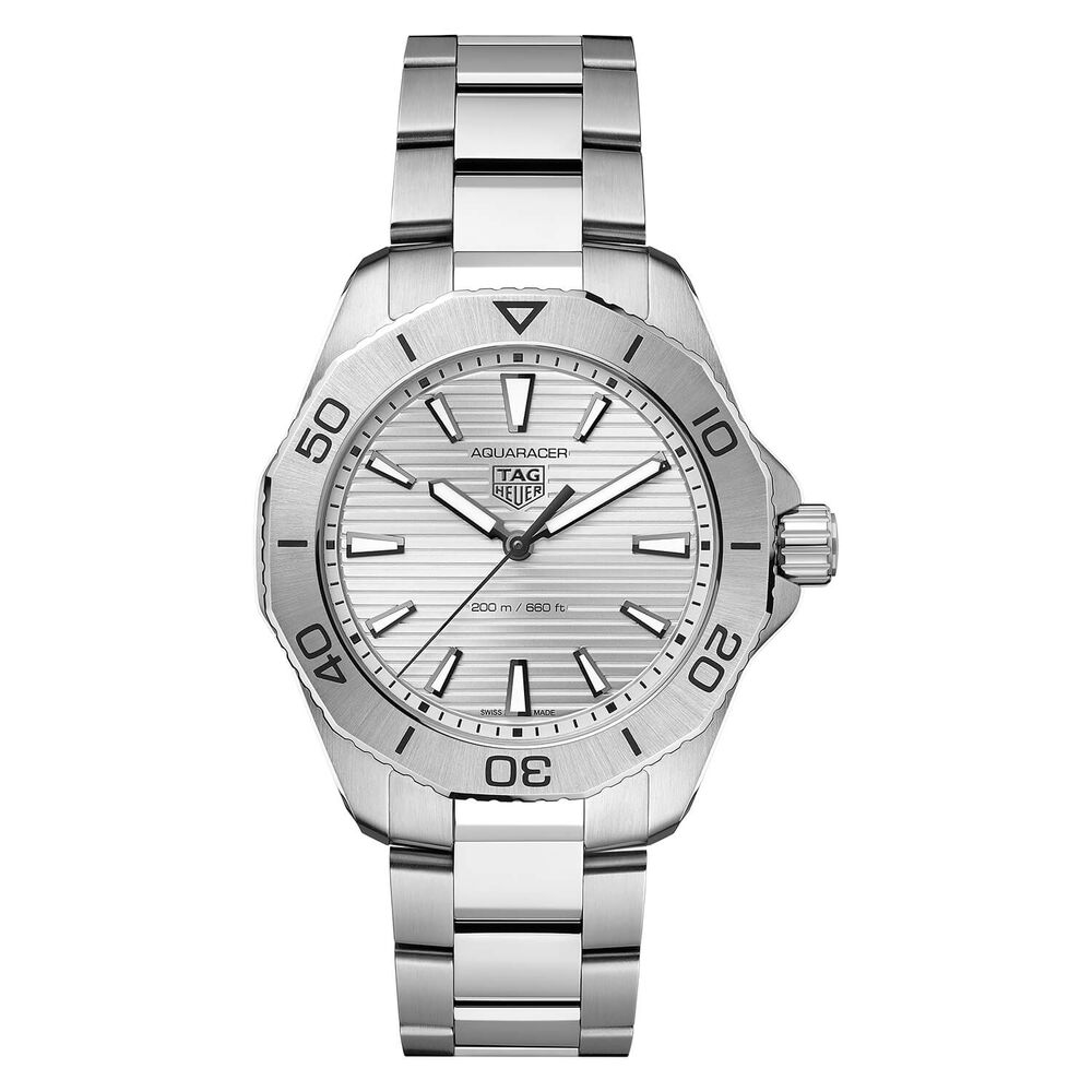 TAG Heuer Aquaracer Professional 200 Quartz 40mm Silver Dial Steel Case Bracelet Watch
