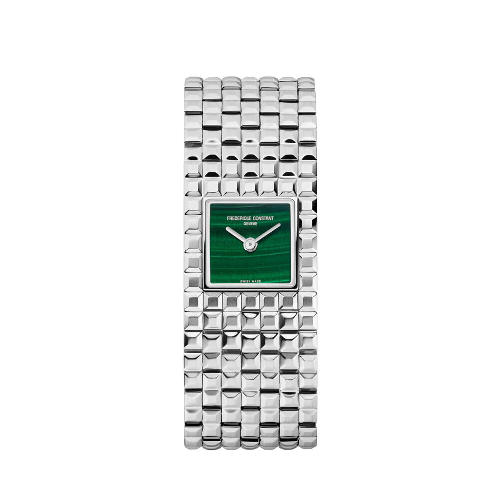 Frederique Constant Classics Manchette Green Malachite Dial Steel Bracelet Watch image number 0