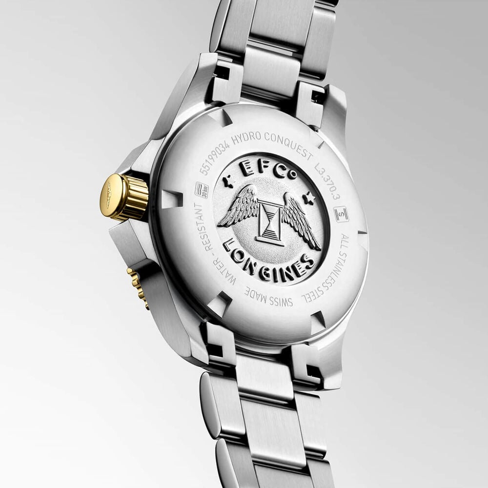 Longines Diving Hydroconquest Ladies 32mm Pearlised Dial Steel & Yellow Gold PVD Bracelet Watch image number 2