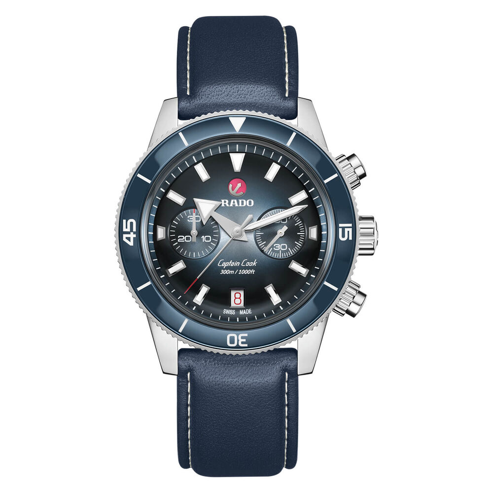 Rado Captain Cook Chronograph 43mm Blue Dial Bracelet Watch image number 2