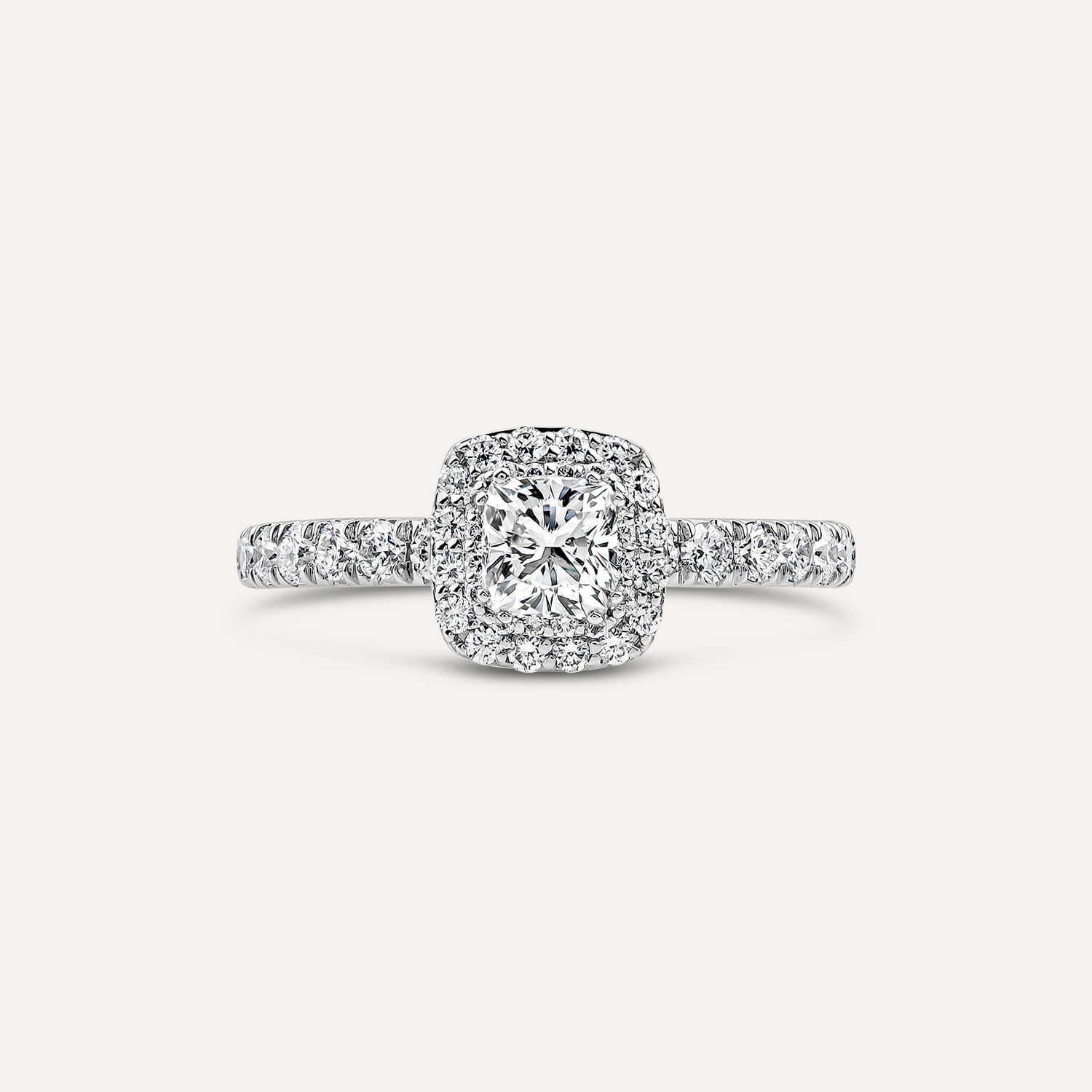 18ct white gold 1ct cheap diamond cushion halo bridal set