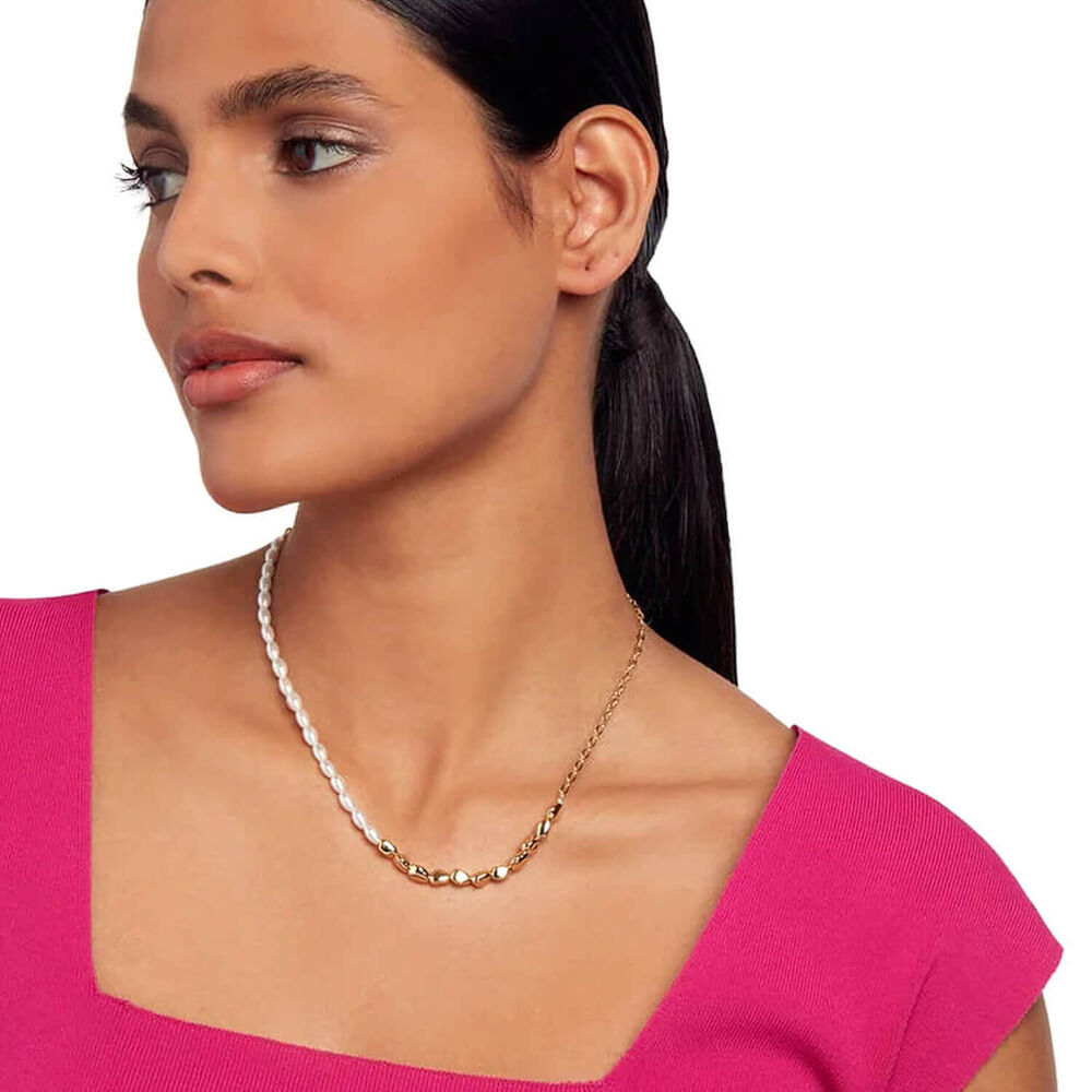 Ted Baker Ilenie Yellow Gold Plated Pearl Bead Necklace image number 2