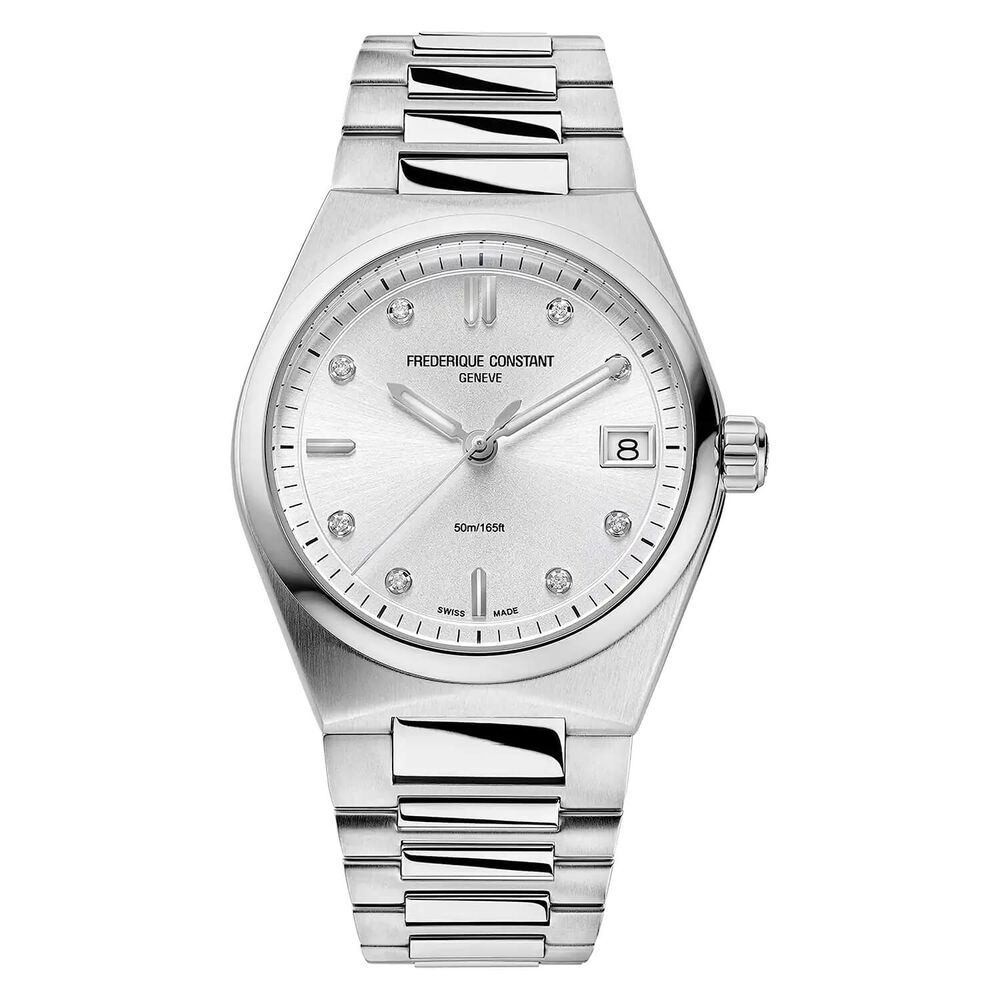Frederique Constant Highlife Quartz 31mm Silver Diamond Dot Dial Bracelet Watch image number 0