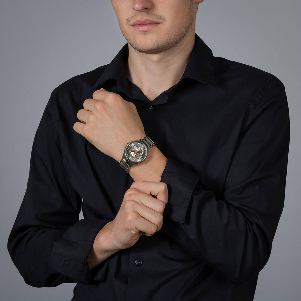Rado True Round Automatic Open Heart 40mm Grey Dial High-Tech Ceramic Bracelet Watch image number 6