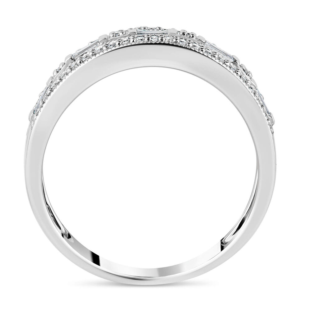 9ct White Gold 0.33ct Diamond Pave Set Wedding Ring image number 2