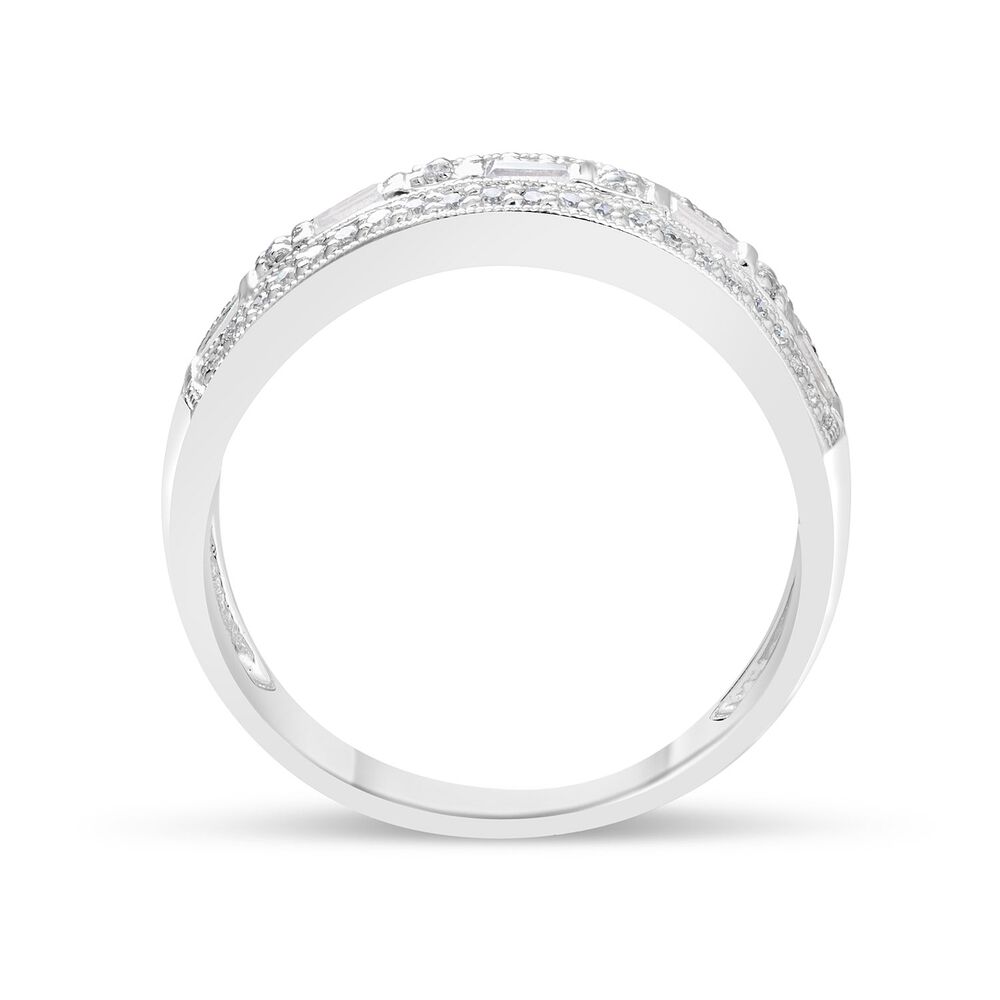 9ct White Gold 0.33ct Diamond Pave Set Wedding Ring image number 2