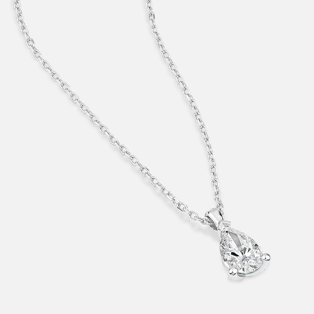Born 9ct White Gold 0.50ct Lab Grown Pear Diamond Pendant