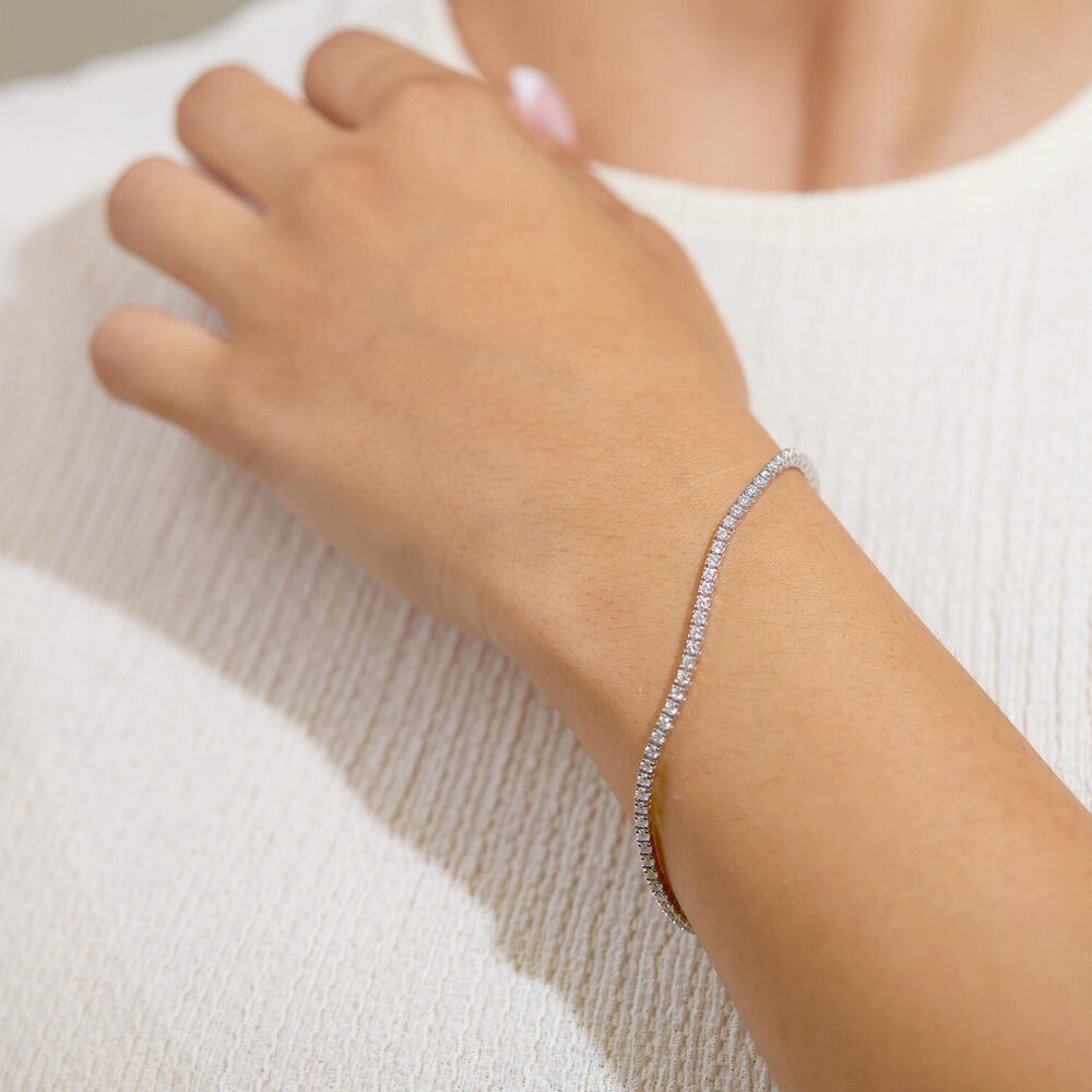 Platinum 2.00ct Diamond Tennis Bracelet image number 8