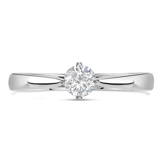 Northern Star 18ct White Gold 0.38ct Diamond Four Claw Solitaire Ring