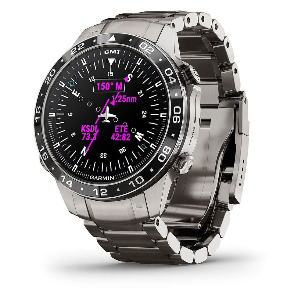 Garmin MARQ® Aviator (Gen 2) 46mm Titanium Case Bracelet Watch image number 3