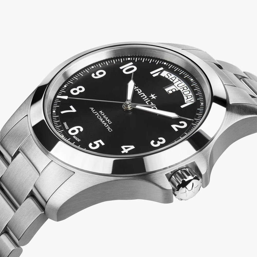 Hamilton Khaki Field King Day-Date 40mm Black Dial Steel Bracelet Watch