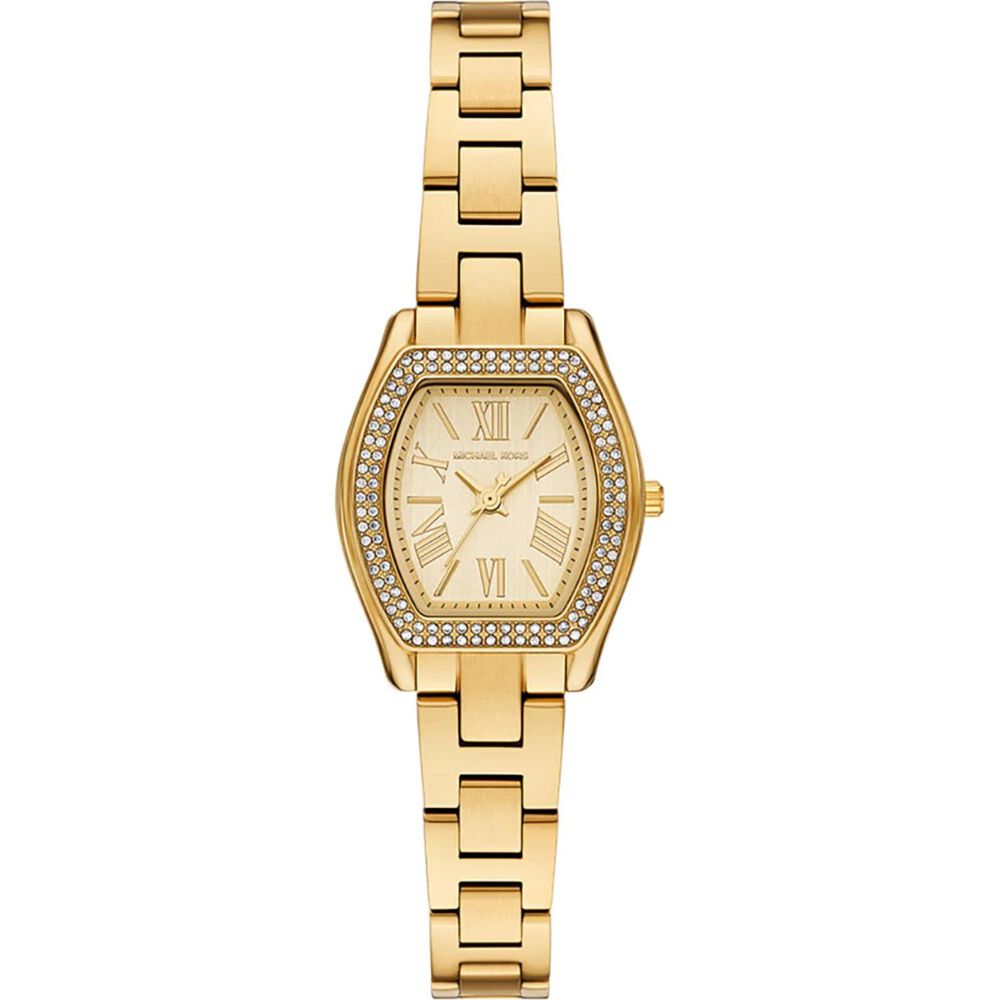 Michael Kors Chelsea 25x24mm Gold Tone Dial Gold Tone Stainless Steel Bracelet Watch