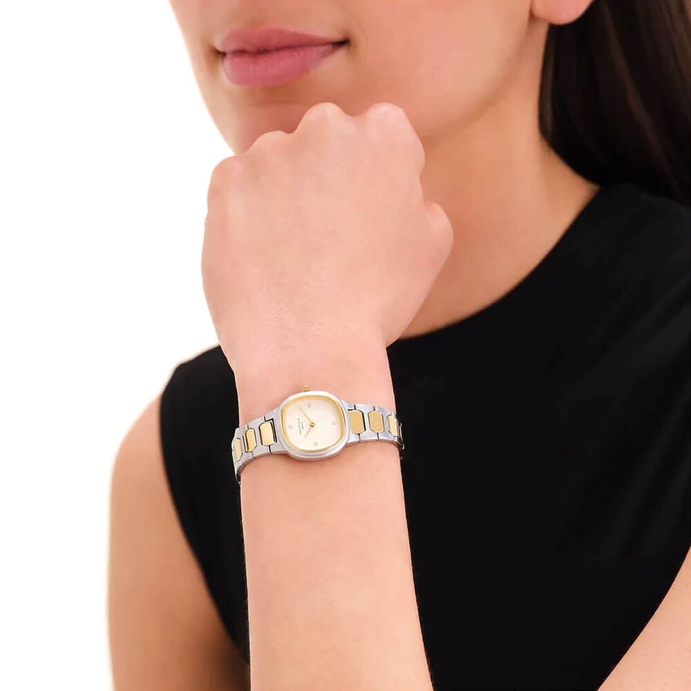 Rosefield Gaia XS 25mm White Dial Two Tone Stainless Steel Bracelet Watch