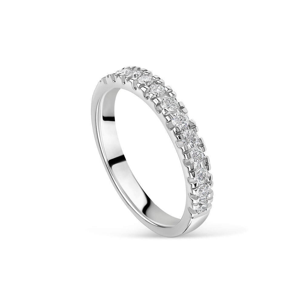 18ct White Gold 0.25 Claw Set Diamond Wedding Ring image number 0