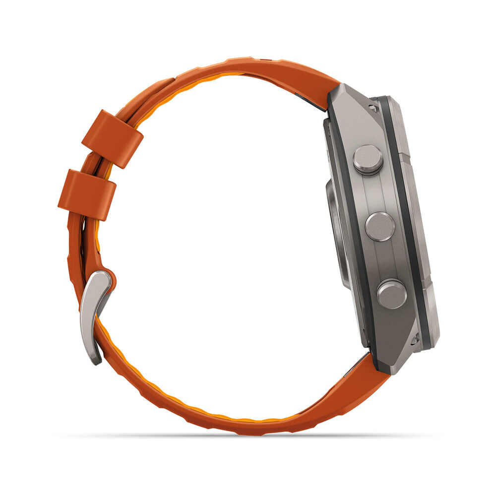 Garmin fenix 9 Pro 51mm Titanium Autumn Orange/Spark Orange Silicone Strap Watch