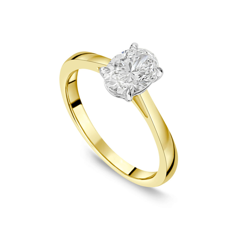 18ct Yellow Gold Lab Grown 1ct Oval Diamond Engagement Ring